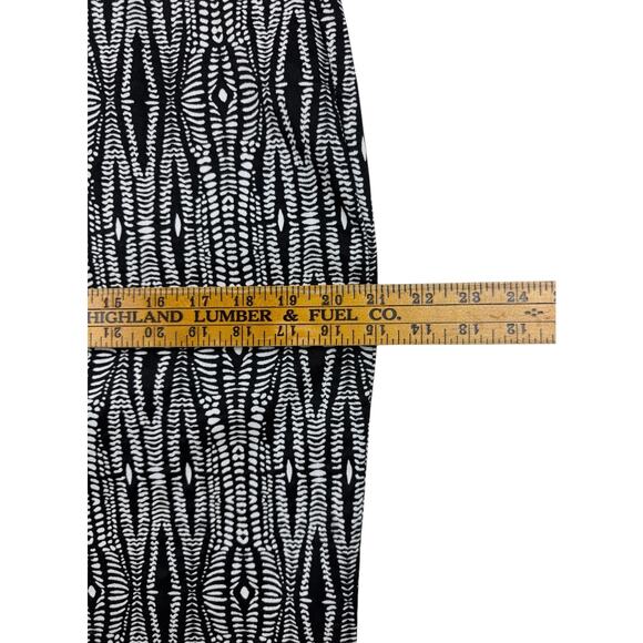 Lane Bryant Skirt Black White Geo Print Full Back Zipper Womens 16 Midi - Picture 10 of 12